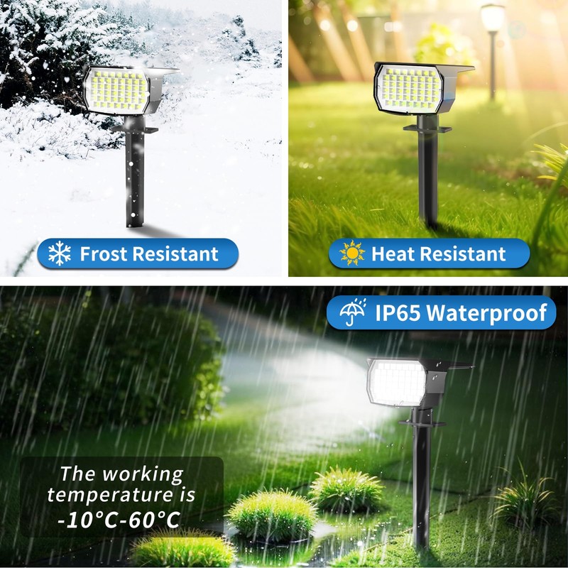 Tadyreal Solar Spot Lights Outdoor 10 Pack, [46 LED/3 Modes]