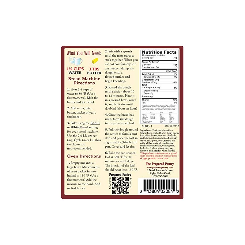 The Prepared Pantry Southwest Potato Bread Mix; Single Pack; For