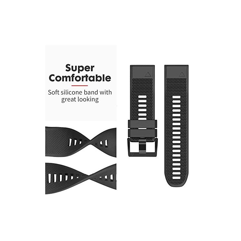 NotoCity Compatible Fenix 5 Band 22mm Width Soft Silicone Watch