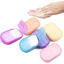 8 Boxes Portable Soap Paper Sheets, Mini Portable Disposable Travel Soap Sheets Hand Washing Cleaning Soaps Slices Strips for Outdoor On-The-go Camping Hiking Personal Care