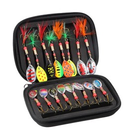 16-Piece Trout Spoon Set, Sequins Artificial Bait, Artificial Bait, Spinner Blinker Set, Spinning Bait, Fishing Lure with Storage Box, Spoon Artificial Bait, Fish Fishing Set