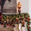 36pcs Christmas Teddy Bear Ornaments Wooden Nutcracker Plaid Decor