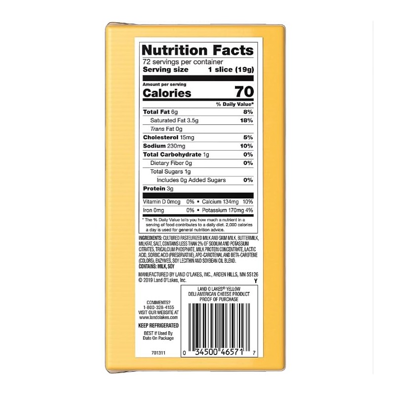 Land O Lakes Sliced Yellow American Premium Deli Cheese, 3