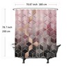 Ulticool Shower Curtain - Marble Ombre Pink Geometry - 180