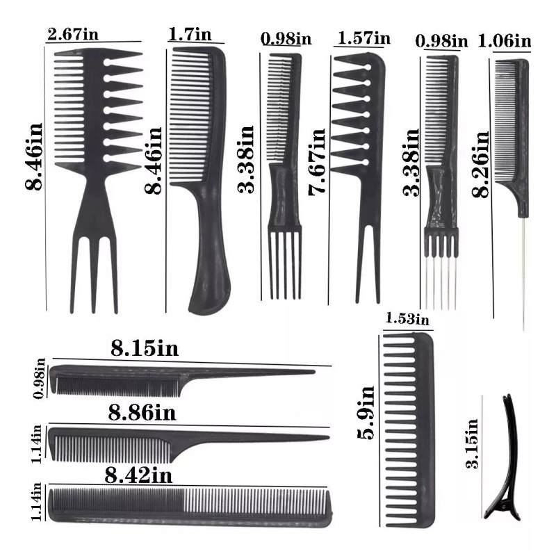 Universo en Linea 20 Kit Peluquería Peine Conjunto Profesional Y