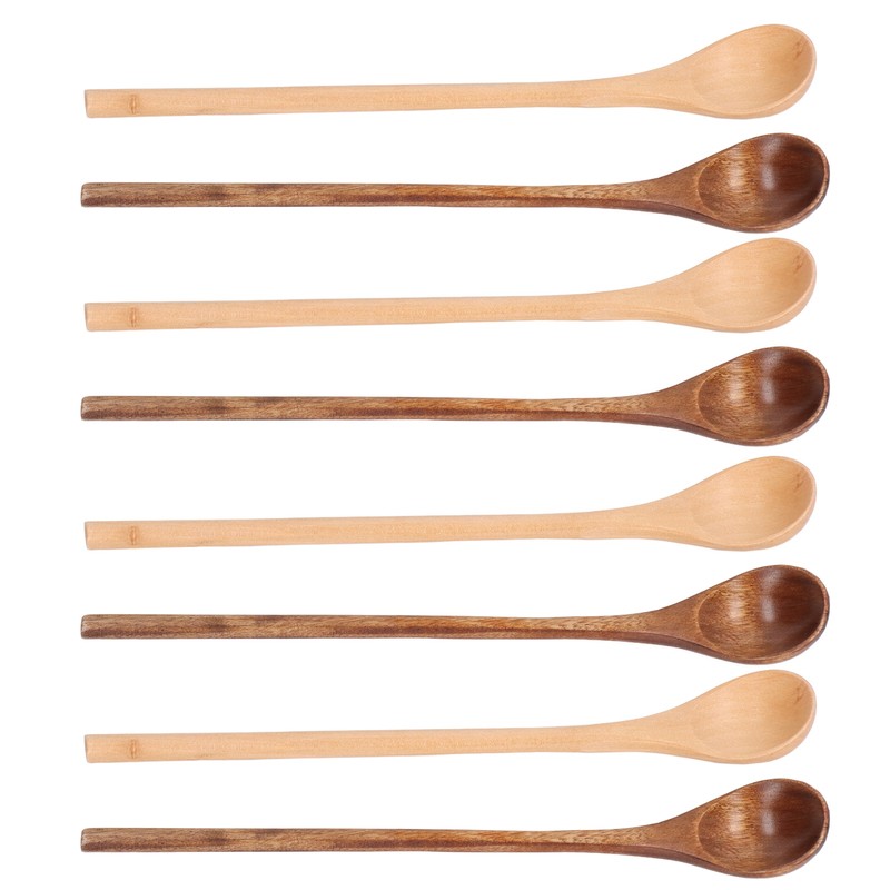 8 Pcs Wooden Spoon Beech Wood Safe Environmentally Friendly Wooden