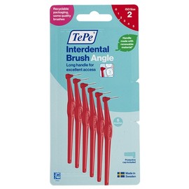 TePe Angle Interdental Brush - Red (0.5mm) Size 2 - 6 Pack