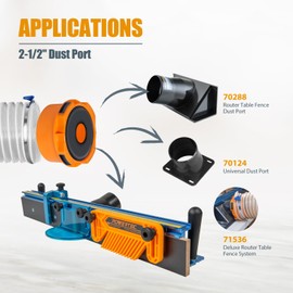 POWERTEC 4" x 5' Dust Collection Hose with 2pcs Key Hose Clamps and Dust Port Adapter for Table Saw, Band Saw, Planer, Jointer, Woodworking and Wood Shop Dust Collection System (70444)