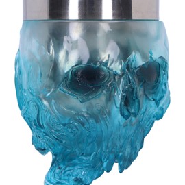 Nemesis Now Soul Spirit Goblet 19.3cm, Resin, Blue, Soul Spirit Clear Blue Skull Goblet, Emblazoned Skull Dark Design, Removable Stainless Steel Insert, Expertly Designed, Cast in Clear Blue Resin