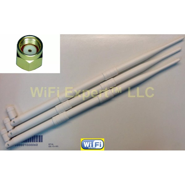 Unbranded/Generic White 3 9dBi RP-SMA Antennas Asus RT-N16 RT-N66U RT-AC66U