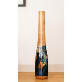 18 Inch Tall Floor Vase Wooden Decorative Vase for Flower Vintage Long Bud Vase for Centerpiece Decor