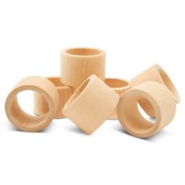 Classic Unfinished Wooden Napkin Rings Set of 12, 1-1/2 inch Wood Napkin Rings for Crafts & Table Decor, by Woodpeckers