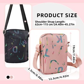 Energather Crossbody Bag for Women, Phone Purse with Adjustable Shoulder Strap, Letter Printing Crossbody Purse for Women (Pink)