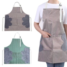 PVYHALBJKX 2PCS Thoughtful and Adjustable Design: Coral Fleece Kitchen Apron,Designed with coral fleece towel panels on both sides for simple hand-cleaning