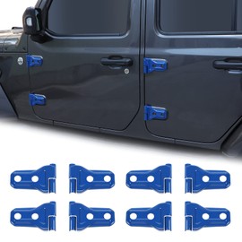 CheroCar JL JT Door Hinge Covers Protector Decoration Kits Fits for 2018-2025 Jeep Wrangler JL JLU, for 2020-2025 Jeep Gladiator JT, Blue Exterior Accessories, 8Pack……