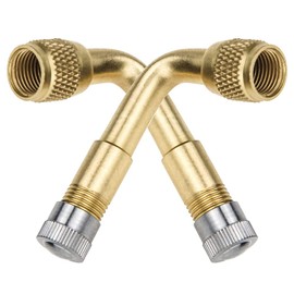 Air Valve Bike Inflator, Tire Valve, L-Shaped Extension Tube, Motorcycle Air Valve (90° Gold)