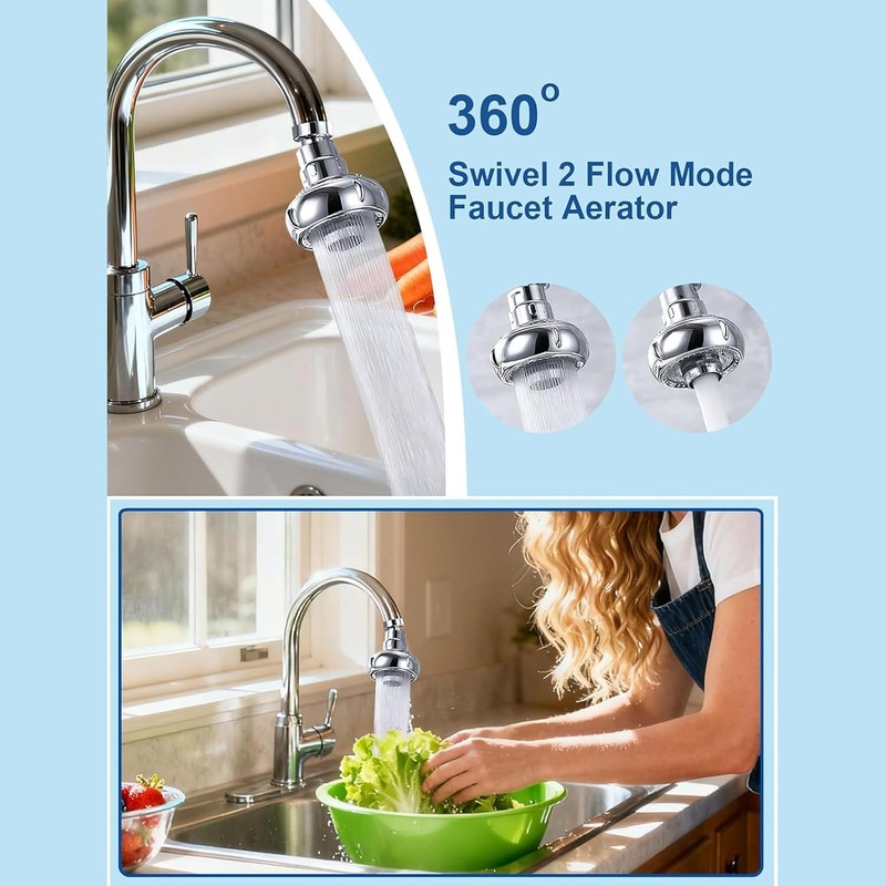 Adaptador extensor de grifo de cocina, aireador giratorio 360, boquilla