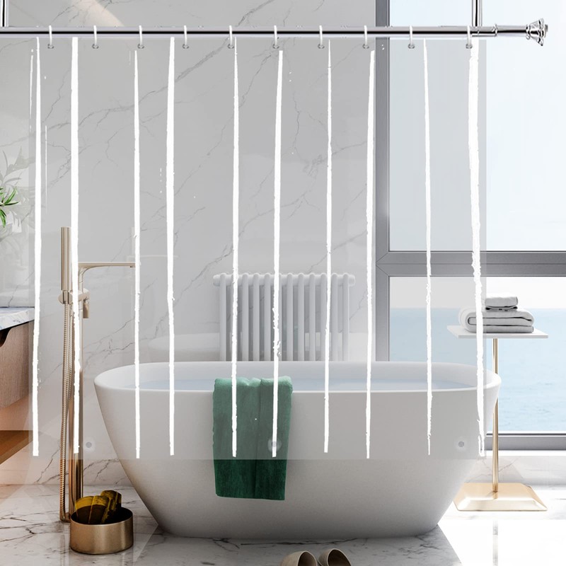 YISURE Clear Short Shower Curtain Liner, PEVA Shorter Length Shower