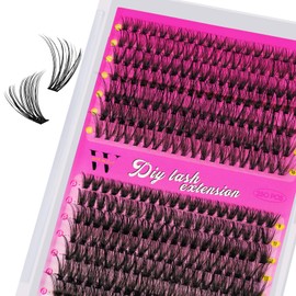 Lash Clusters 280PCS Individual Lashes D Curl Eyelash Clusters Mixed Length Cluster Eyelash Extensions Clusters Lashes with Thin Band Soft False Eyelashes DIY at Home(30D+40D,D-Mix9-16mm)