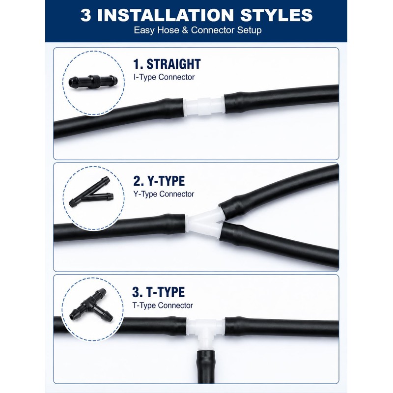 3-Meter(9.84ft) Windshield Washer Hose Kit with 12 Connectors for Vehicles