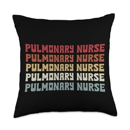Pulmonary Nurse Job Designs Respiratory Therapist Pulmonary Typeset Apparel Breathing Treatment Nursing Throw Pillow, 18x18, Multicolor
