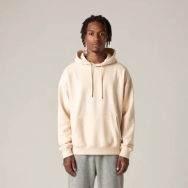 Classic Casual Drop Shoulder Terry Cotton Hooded Sweatshirt Top Grade Quality Men's Custom Designer Oversized HoodieColor: Beige, Size: Xl