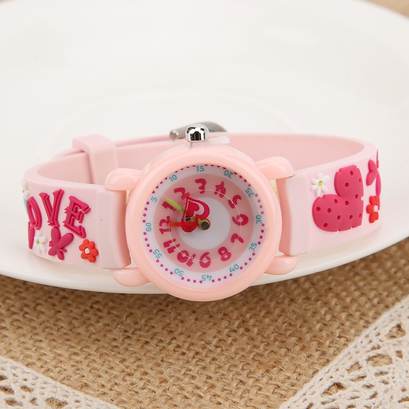 Children Cartoon Wrist Watch PVC Strap Waterproof Quartz Watch for