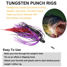THKFISH Tungsten Sinker Tungsten Sinker Tungsten Punch Rig 42g 2pcs