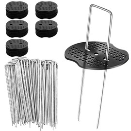 DYVXCIP Erdanker Bodenanker, Unkrautvlies Haken, Erdhaken 50 Stück + 50 Stück Unterlegscheiben, Feste Bodennägel Geeignet für Unkrautflusen, Gartenflusen, Zäune und Campingzelte, Unkrautvlies Haken