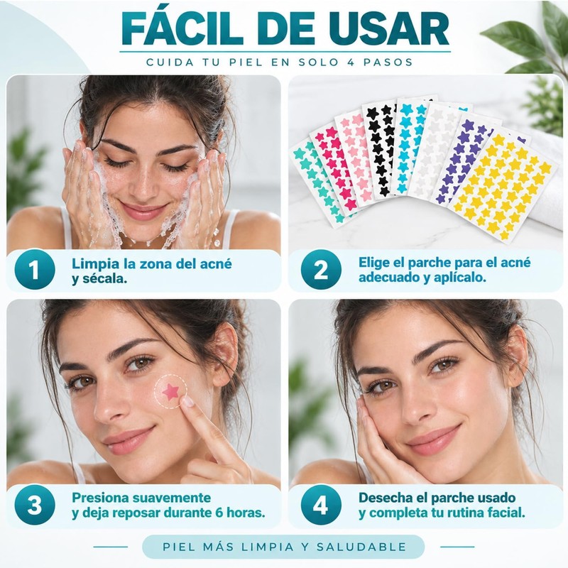 Parches para Acne, 320 Pcs Parches para Granos Estrella de
