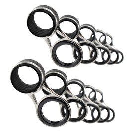 Zeizafa 10Pcs Fishing Rod Tip Eyes Repair Kits 10 Size Fishing Rod Tip Replacement Set Stainless Steels Ceramic Guides Rings Set