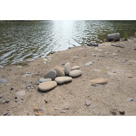Large River Rocks for Painting – 10 Rocks, 4” - 6” Inch Flat Smooth Stones, 5-6 LB. of Craft Rock Painting, Kindness Supplies Adults and Kids, Grey