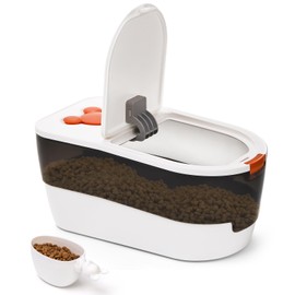 ZEAYEA Cute Dog Foods Storage Container, 7 Lbs Airtight Pet Cat Food Storage Bins with Scoop, Plastic Cereal Rice Container for Keeping Dry Food