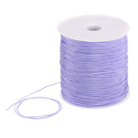 sourcing map 1mm Nylon String Cord 305 Yards Nylon Satin String Bracelet String Chinese Knotting Cord Beading Thread for Jewelry Making Braided Necklaces Macrame Trim Craft Lavender Purple