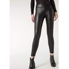CALZEDONIA Woman's Thermal Leather Effect Leggings in Black, Size L