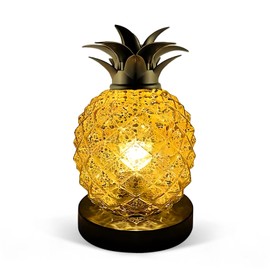 Table Lamp Mercury Glass Lamp Glass Table Lamp Pineapple Night Light for Bedroom Living Room Kids Room Gold Pineapple décor Home Decoration and Gifts (Gold)