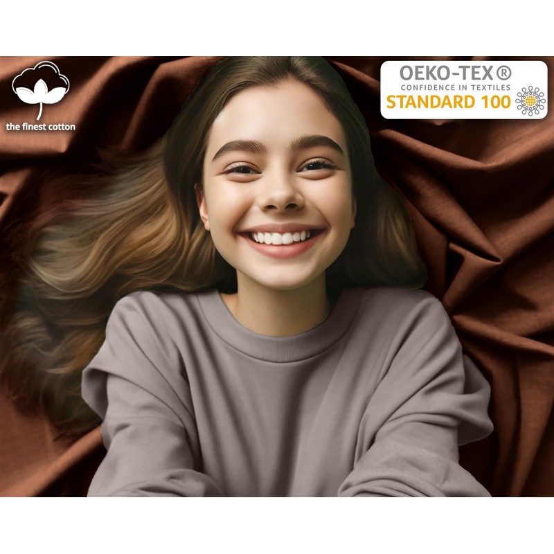 Sesto Senso Fitted Sheet 90 x 200 cm Brown for