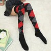 Pack of 2 Warm Winter Knee Socks Checked Pattern Inner