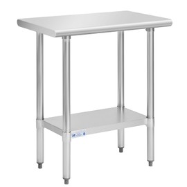 Hally Stainless Steel Table for Prep & Work 18 x 30 Inches, NSF Commercial Heavy Duty Table with Undershelf and Galvanized Legs for Restaurant, Home and Hotel