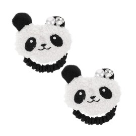 FRCOLOR 2pcs Cute Panda Hair Ties Elastic Hair Bands for Little High Elasticity Cartoon Panda Scrunchies for Women