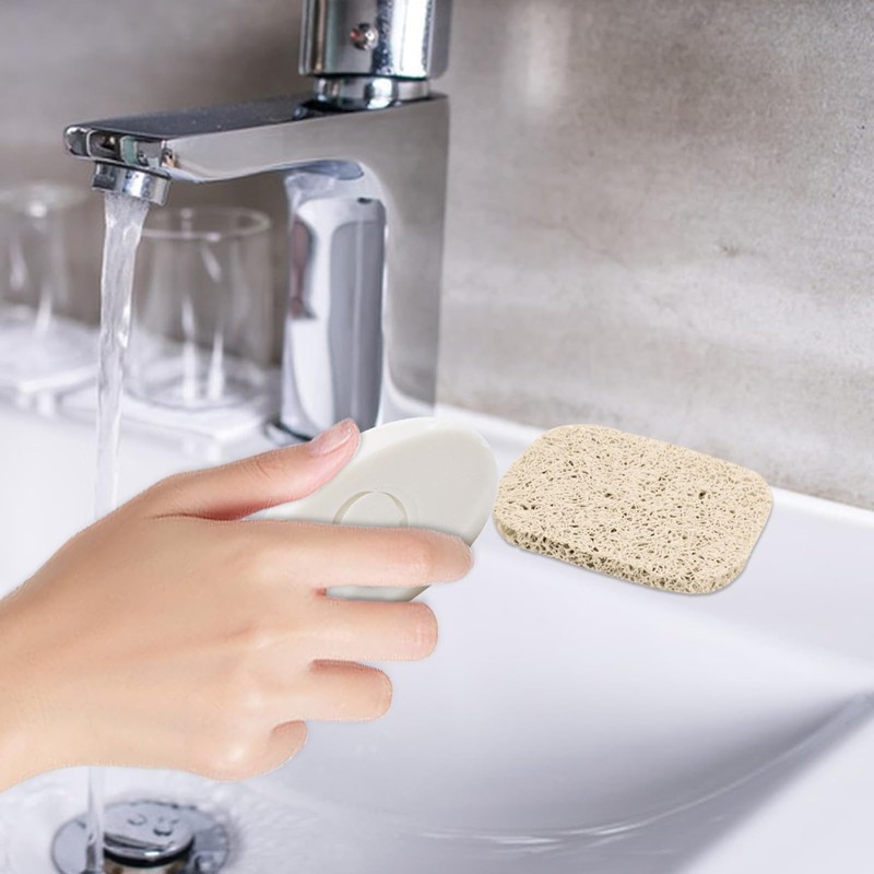 MultiValue Soap Cushion, 4 Pieces Non-Slip Soap Mat, Self-Draining, Spiral