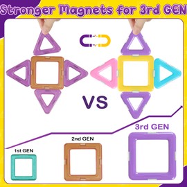 MilliGlee Magnetic Building Blocks - 48PCS Magnetic Blocks with Storage Bag Magnets for Kids Magnetic Toys Magnetic Tiles for Kids for 3 4 5 6 7 8-12 Year Old Girls Boys Toddler Toys