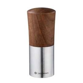 Zassenhaus Duo Spice Mill 12 cm Made of Fine Walnut with Razor Sharp Grating Disc Made of Stainless Steel, Ideal for Nutmeg, Pepper, Cinnamon and More
