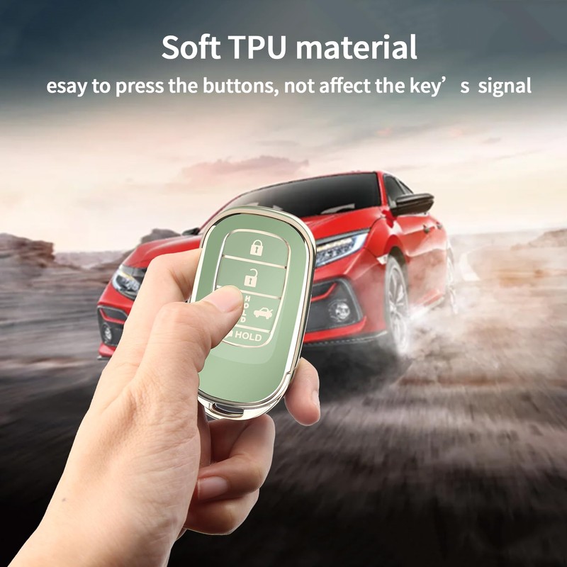 QBUC for Honda Key Fob Cover, Soft TPU Car Key
