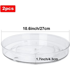 FWEEK Pack of 2 Lazy Susan Turntable Organiser, 360 Degree 27 cm Refrigerator Turntable Organiser, Turntable Kitchen Organiser, Lazy Susan for Storage Jars and Oil Spices Jams