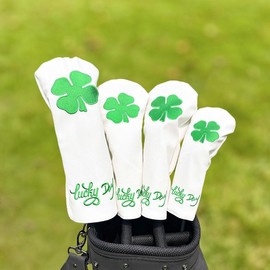 1pc/4pcs Four-leaf Clover Golf Club Head Cover - Durable, Waterproof And Secure, Golf Accessories - Color: FW