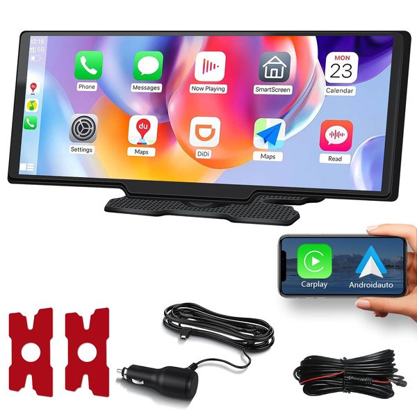 25HOURS Portable Apple Carplay Screen for Car, 10.26'' Apple Carplay
