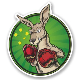 2 x Kangaroo Australia Vinyl Sticker Bike Travel Luggage Tag Gift Fun Kids #4477 (8.8cm Wide x 10cm Tall)