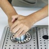Commercial Stainless Steel Glass Rinser, 4.5" Grid, Chrome Plated Brass