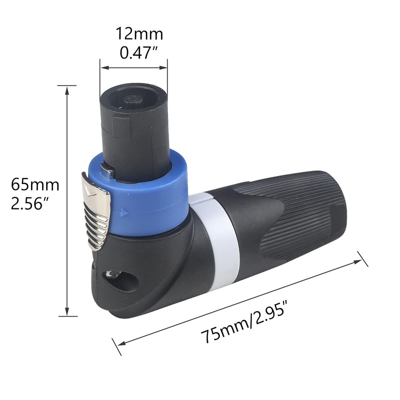 Right Angle Speaker Plug Speakon Connector, Speaker Jacks and Connectors